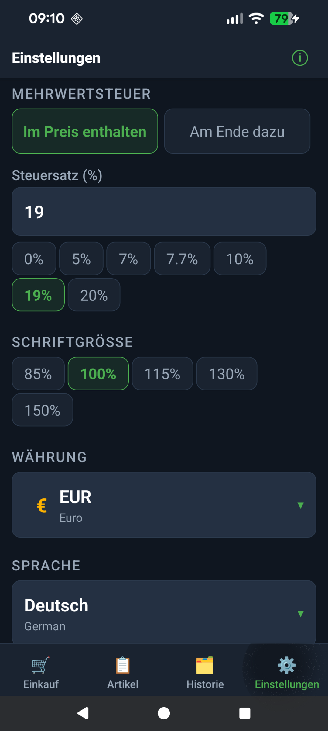 Einstellungen